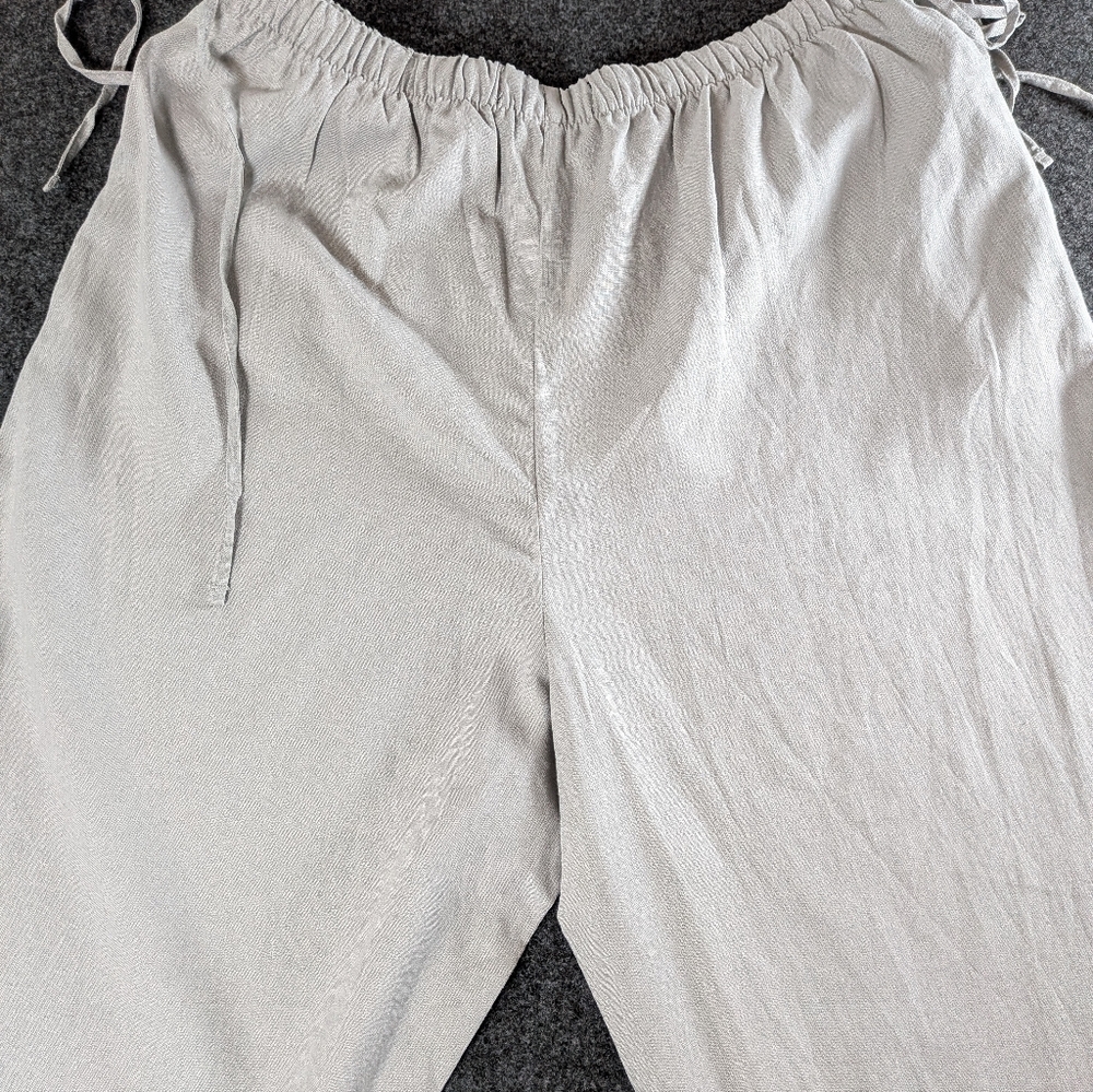 Zara Light Gray Linen pants - Picture 6 of 10